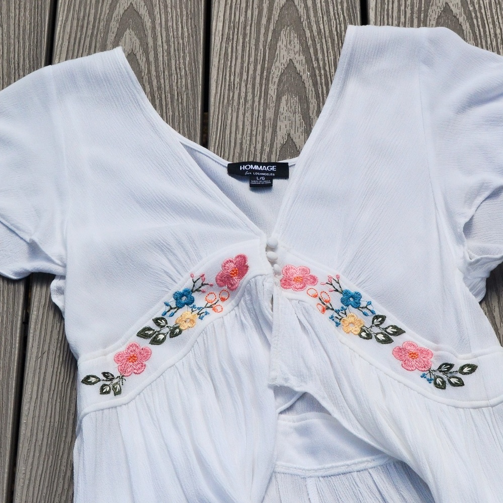 ✨HP✨Floral Embroidered Hi-Low Duster Top (NWOT) - Picture 4 of 6